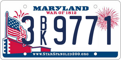 MD license plate 3BK9771