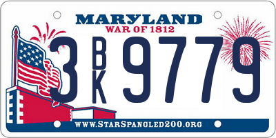 MD license plate 3BK9779