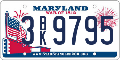 MD license plate 3BK9795