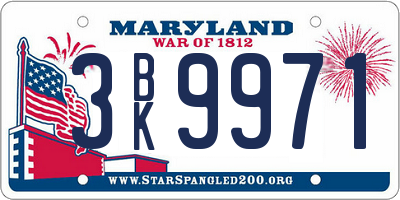 MD license plate 3BK9971