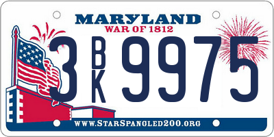 MD license plate 3BK9975