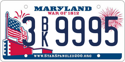 MD license plate 3BK9995