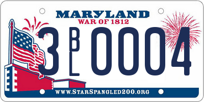 MD license plate 3BL0004