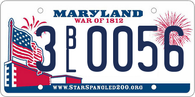 MD license plate 3BL0056