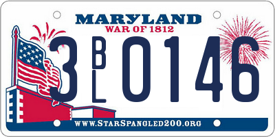 MD license plate 3BL0146