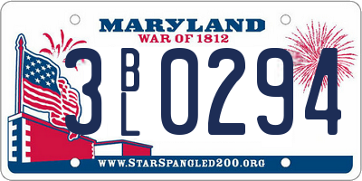 MD license plate 3BL0294