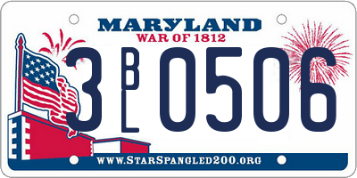 MD license plate 3BL0506