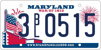 MD license plate 3BL0515