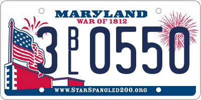 MD license plate 3BL0550