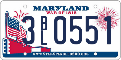 MD license plate 3BL0551
