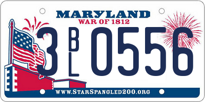 MD license plate 3BL0556