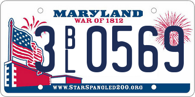 MD license plate 3BL0569