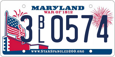 MD license plate 3BL0574