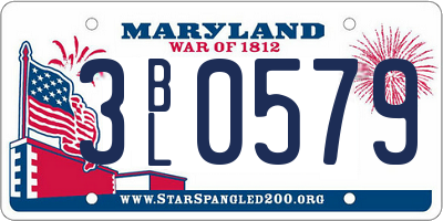 MD license plate 3BL0579