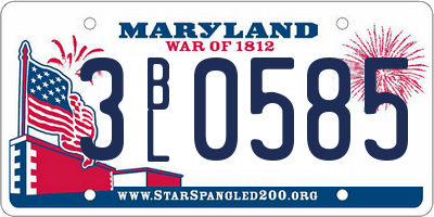 MD license plate 3BL0585