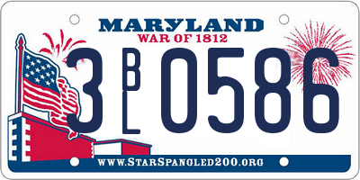 MD license plate 3BL0586
