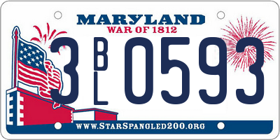 MD license plate 3BL0593