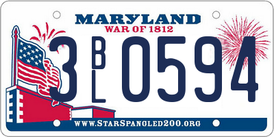 MD license plate 3BL0594