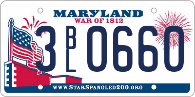 MD license plate 3BL0660