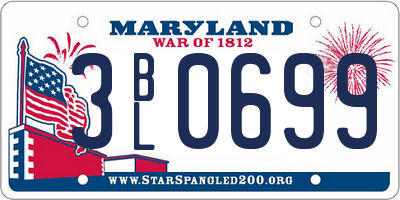 MD license plate 3BL0699