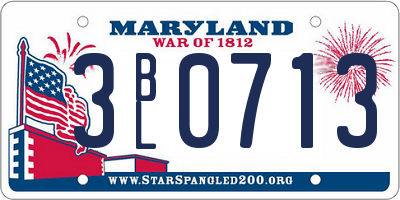 MD license plate 3BL0713