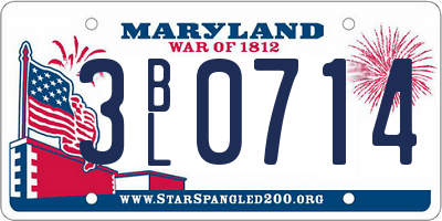 MD license plate 3BL0714