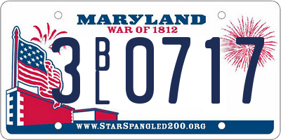 MD license plate 3BL0717