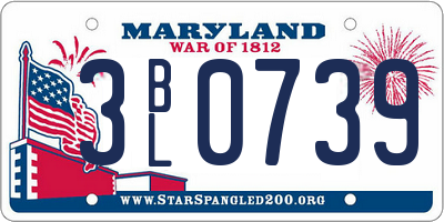 MD license plate 3BL0739
