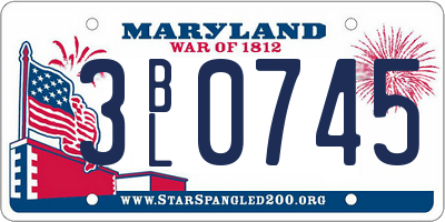 MD license plate 3BL0745