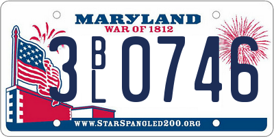 MD license plate 3BL0746