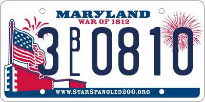 MD license plate 3BL0810