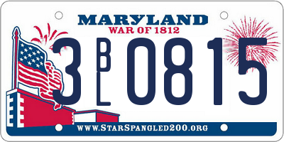 MD license plate 3BL0815