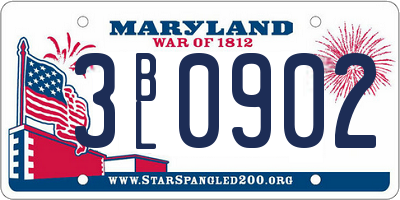MD license plate 3BL0902