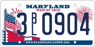 MD license plate 3BL0904
