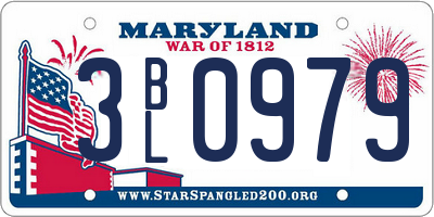 MD license plate 3BL0979