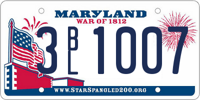 MD license plate 3BL1007