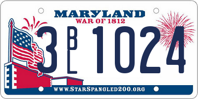 MD license plate 3BL1024