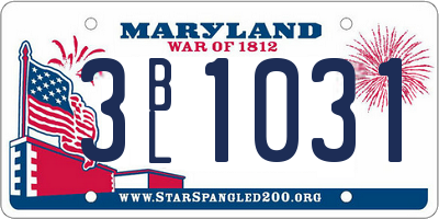 MD license plate 3BL1031