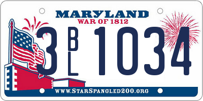 MD license plate 3BL1034