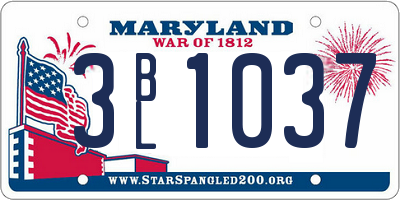 MD license plate 3BL1037