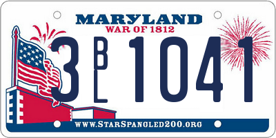 MD license plate 3BL1041