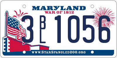 MD license plate 3BL1056