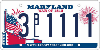 MD license plate 3BL1111