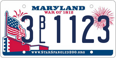 MD license plate 3BL1123