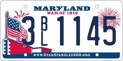 MD license plate 3BL1145