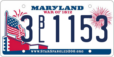 MD license plate 3BL1153