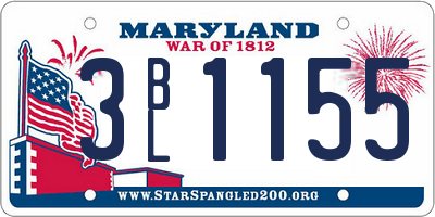 MD license plate 3BL1155