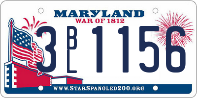 MD license plate 3BL1156