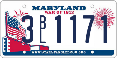 MD license plate 3BL1171