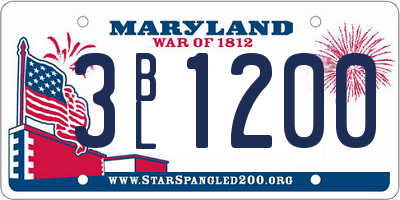 MD license plate 3BL1200